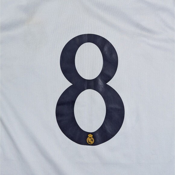 Adidas Real Madrid Soccer Jersey #8 Mens XL Slim Fit Home White Aeroready - Picture 11 of 12